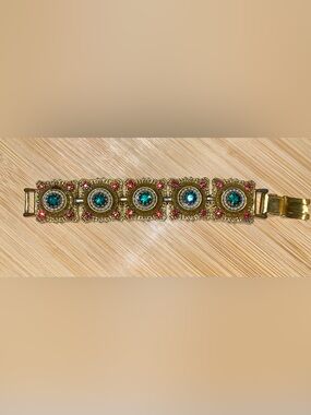 Vintage Arthur Pepper Etruscan-style panel link bracelet